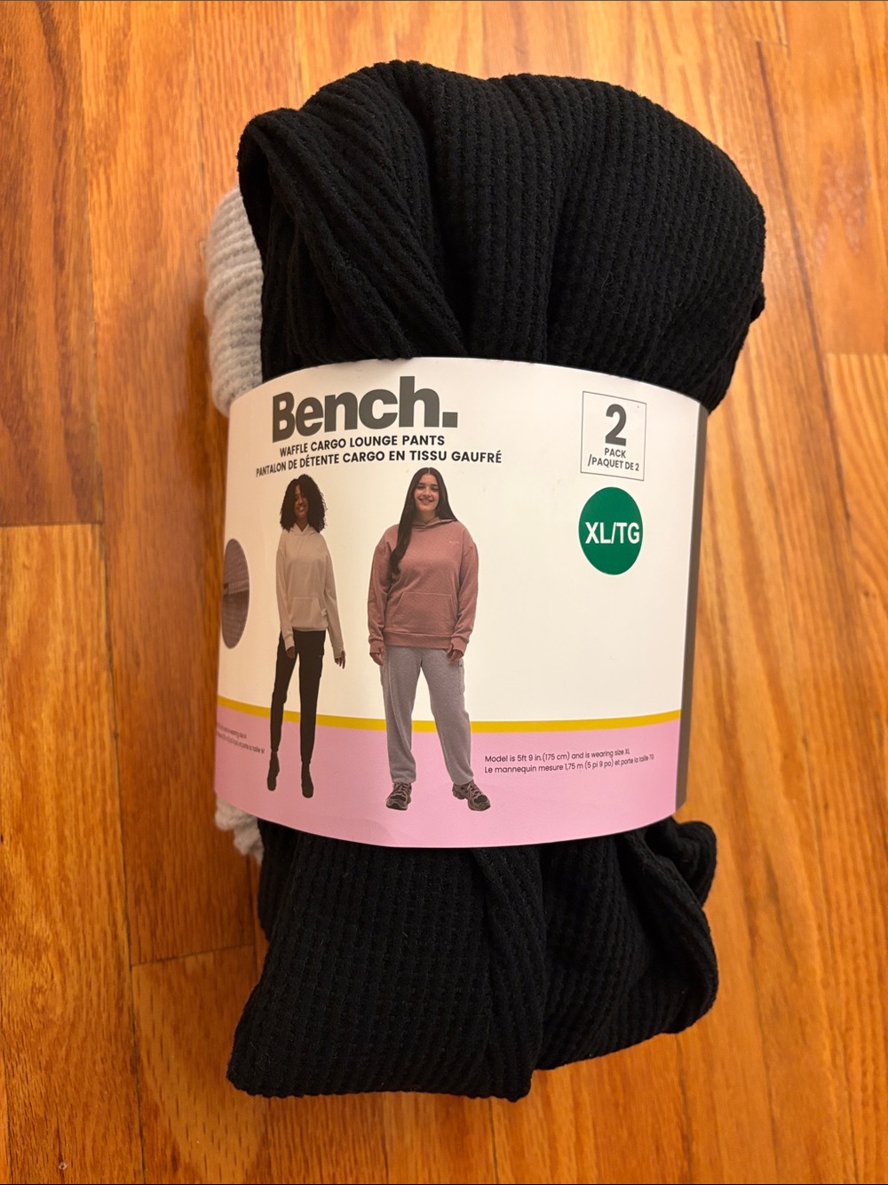 Bench Women's Black Waffle Knit Lounge Pants & Gray 2-Pack